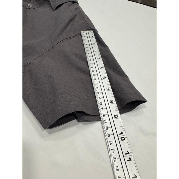 COASTAORO Men's Casual Short Sleeve Button Up Shirt S Gray Collared Linen Blend - Picture 9 of 9